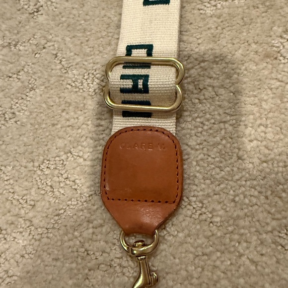 Clare V. Adjustable Crossbody Strap Natural w/ Fern Block Ciao - Picture 3 of 5